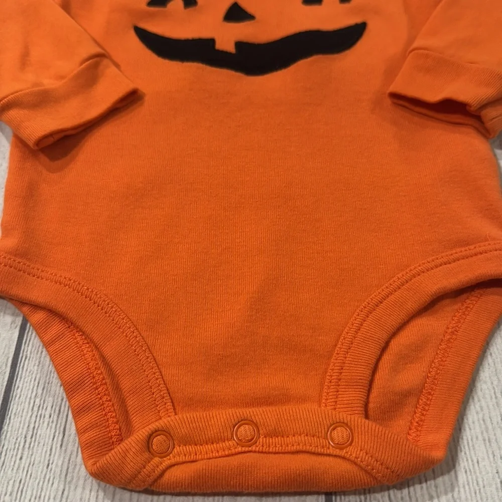 Carter's Baby’s Orange Pumpkin Face Bodysuit